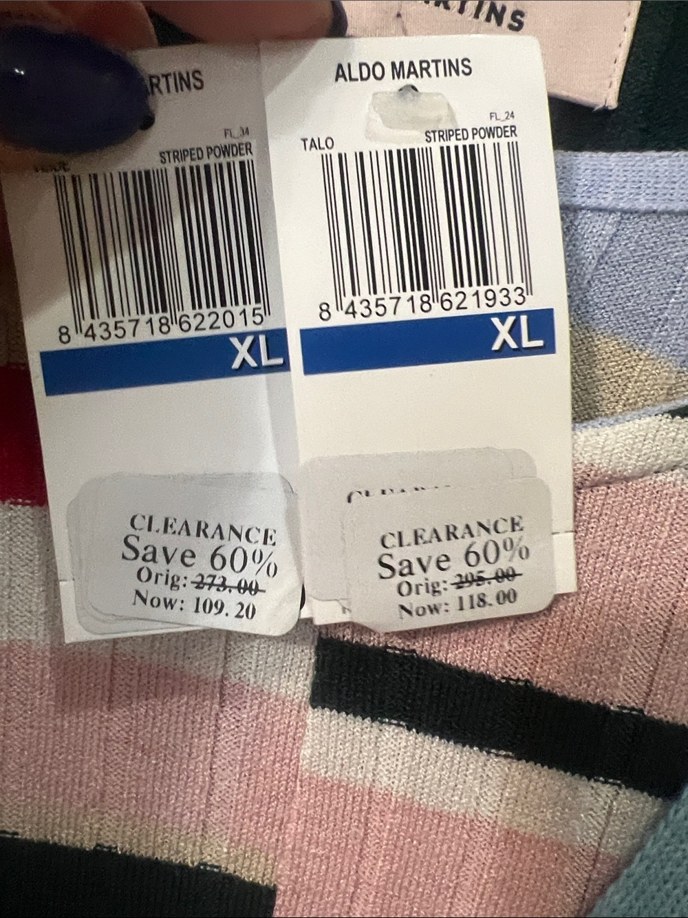 A.L.C. Striped Ribbed Button-Front Cardigan in Pink, Light Blue & Multi - Picture 2 of 8